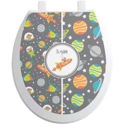 Space Explorer Toilet Seat Decal - Round (Personalized)