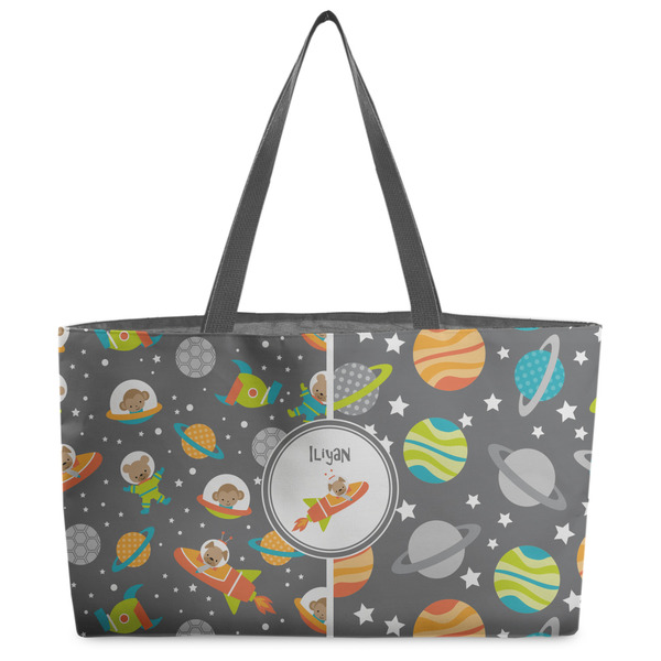 Custom Space Explorer Beach Totes Bag - w/ Black Handles (Personalized)