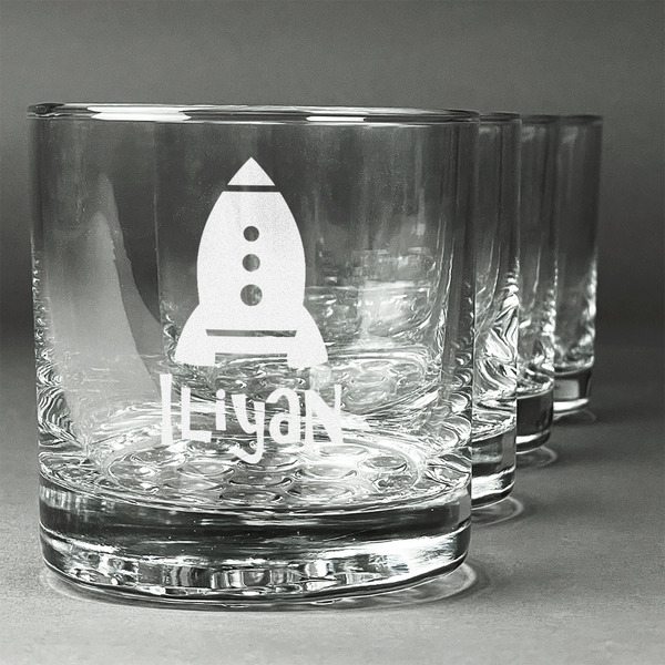 Custom Space Explorer Whiskey Glasses (Set of 4) (Personalized)