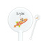 Space Explorer White Plastic 5.5" Stir Stick - Round - Closeup