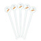 Space Explorer White Plastic 7" Stir Stick - Round - Fan View