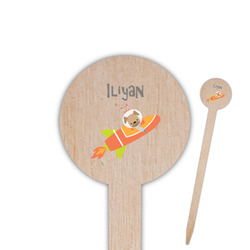 Space Explorer 6" Round Wooden Food Picks - Double Sided (Personalized)