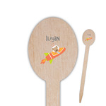 Space Explorer Oval Wooden Food Picks - Double Sided (Personalized)