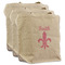 Fleur De Lis 3 Reusable Cotton Grocery Bags - Front View