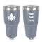 Fleur De Lis 30 oz Stainless Steel Ringneck Tumbler - Grey - Double Sided - Front & Back