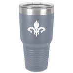 Fleur De Lis 30 oz Stainless Steel Tumbler - Grey - Single-Sided