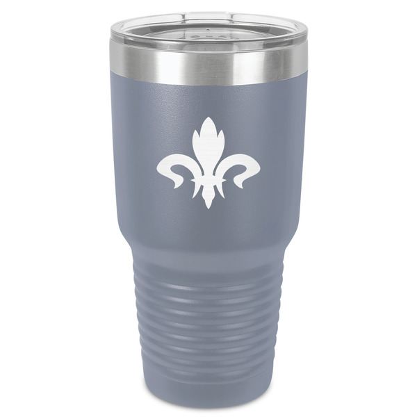 Custom Fleur De Lis 30 oz Stainless Steel Tumbler - Grey - Single-Sided