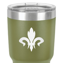 Fleur De Lis 30 oz Stainless Steel Tumbler - Olive - Single-Sided