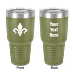 Fleur De Lis 30 oz Stainless Steel Tumbler - Olive - Double-Sided (Personalized)