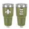 Fleur De Lis 30 oz Stainless Steel Ringneck Tumbler - Olive - Double Sided - Front & Back