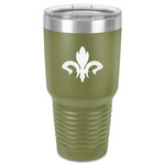 Fleur De Lis 30 oz Stainless Steel Tumbler - Olive - Single-Sided