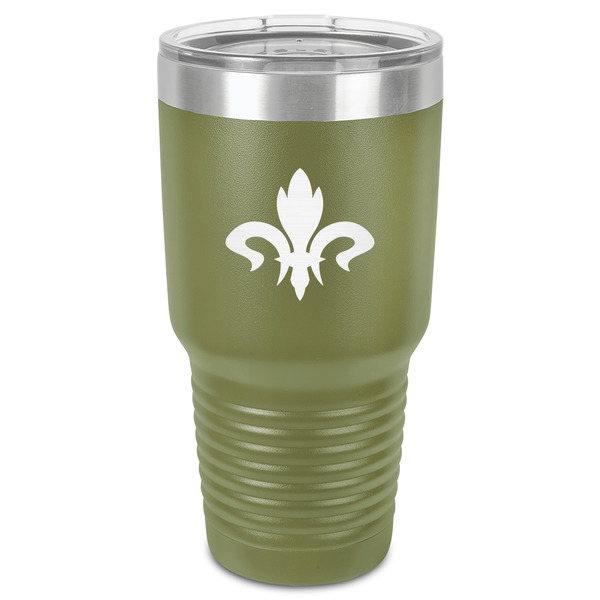 Custom Fleur De Lis 30 oz Stainless Steel Tumbler - Olive - Single-Sided