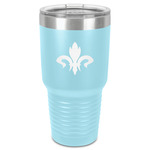 Fleur De Lis 30 oz Stainless Steel Tumbler - Teal - Single-Sided