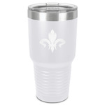 Fleur De Lis 30 oz Stainless Steel Tumbler - White - Single-Sided