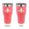 Fleur De Lis 30 oz Stainless Steel Ringneck Tumblers - Coral - Double Sided - APPROVAL