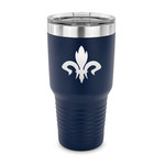 Fleur De Lis 30 oz Stainless Steel Tumbler - Navy - Single Sided