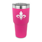 Fleur De Lis 30 oz Stainless Steel Tumbler - Pink - Single Sided