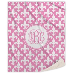 Fleur De Lis Sherpa Throw Blanket (Personalized)