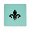 Fleur De Lis 6" x 6" Teal Leatherette Snap Up Tray - APPROVAL