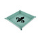 Fleur De Lis 6" x 6" Teal Leatherette Snap Up Tray - CHILD MAIN