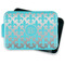 Fleur De Lis Aluminum Baking Pan - Teal Lid - FRONT w/ lid off