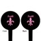 Fleur De Lis Black Plastic 4" Food Pick - Round - Double Sided - Front & Back