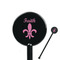 Fleur De Lis Black Plastic 5.5" Stir Stick - Round - Closeup