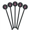 Fleur De Lis Black Plastic 5.5" Stir Stick - Round - Fan View