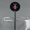 Fleur De Lis Black Plastic 5.5" Stir Stick - Round - Main