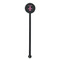 Fleur De Lis Black Plastic 5.5" Stir Stick - Round - Single Stick