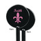 Fleur De Lis Black Plastic 5.5" Stir Stick - Single Sided - Round - Front & Back