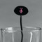 Fleur De Lis Black Plastic 7" Stir Stick - Oval - Main