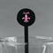 Fleur De Lis Black Plastic 7" Stir Stick - Round - Main