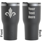 Fleur De Lis RTIC Tumbler - Black - Engraved Front & Back (Personalized)