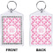 Pink Fleur De Lis Bling Keychain (Front + Back)