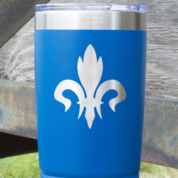 Fleur De Lis 20 oz Stainless Steel Tumbler - Royal Blue - Single Sided