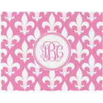 Fleur De Lis Woven Fabric Placemat - Twill w/ Monogram