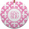 Fleur De Lis Ceramic Flat Ornament - Circle (Front)