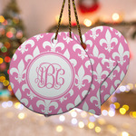 Fleur De Lis Ceramic Ornament w/ Monogram