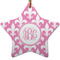 Fleur De Lis Ceramic Flat Ornament - Star (Front)