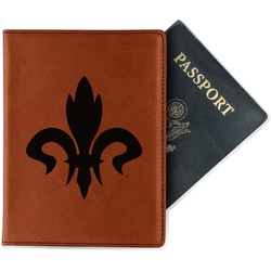 Fleur De Lis Passport Holder - Faux Leather - Single Sided