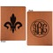 Fleur De Lis Cognac Leatherette Portfolios with Notepad - Large - Double Sided - Apvl