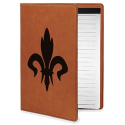 Fleur De Lis Leatherette Portfolio with Notepad - Small - Double Sided (Personalized)