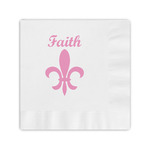 Fleur De Lis Coined Cocktail Napkins (Personalized)