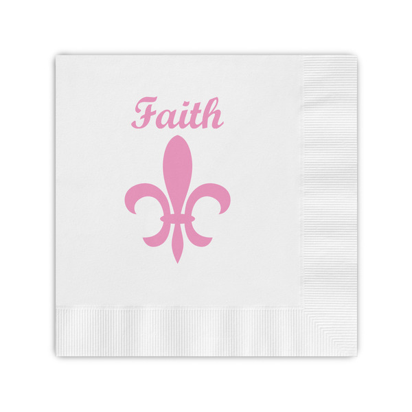 Custom Fleur De Lis Coined Cocktail Napkins (Personalized)