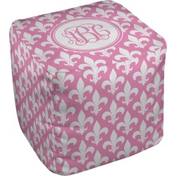 Fleur De Lis Cube Pouf Ottoman - 13" (Personalized)
