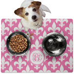 Fleur De Lis Dog Food Mat - Medium w/ Monogram