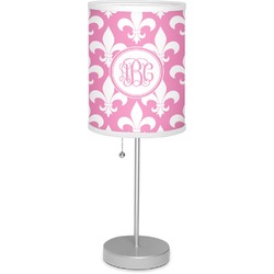 Fleur De Lis 7" Drum Lamp with Shade Linen (Personalized)