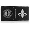 Fleur De Lis Leather Binder - 1" - Black- Back Spine Front View