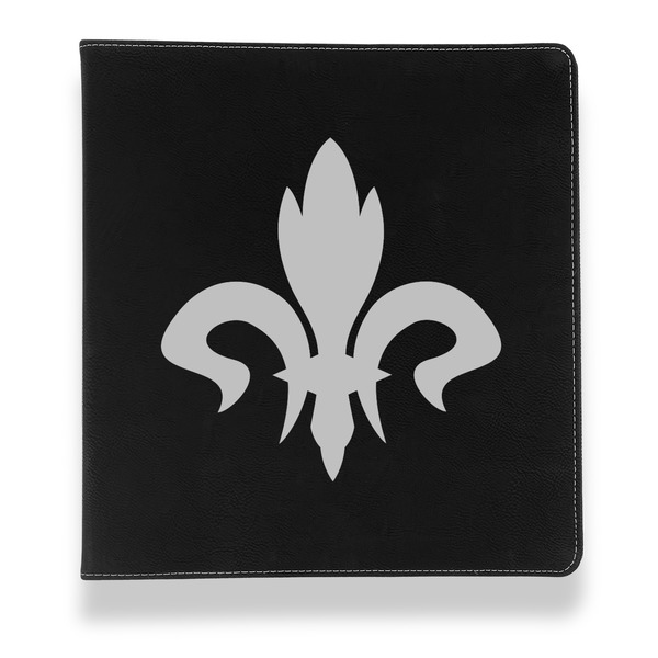 Custom Fleur De Lis Leather Binder - 1" - Black (Personalized)